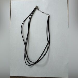 Black leather choker necklace